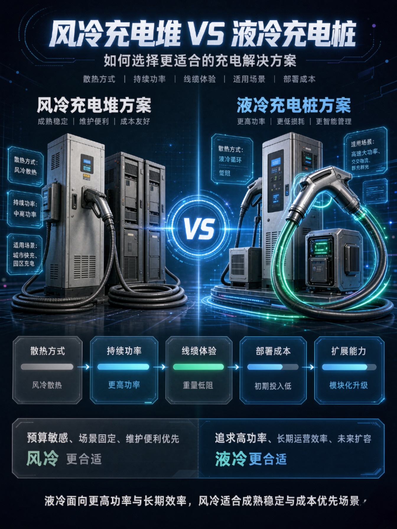 风冷充电堆与液冷充电堆对比